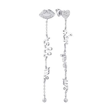 Серьги из серебра с фианитом Heart