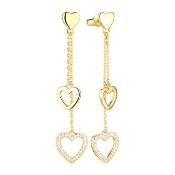 Серьги из серебра с позолотой Heart