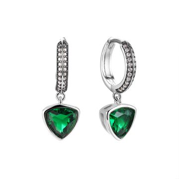Серьги из серебра с фианитом Matrix