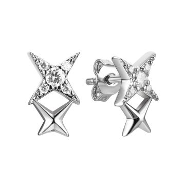 Серьги-пусеты из серебра с фианитом Stars