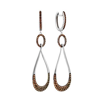 Серьги из серебра с фианитом Mix and Match