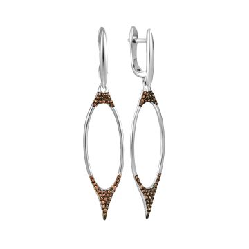 Серьги из серебра с фианитом Mix and Match