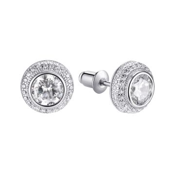 Серьги-пусеты из серебра с фианитом Classic