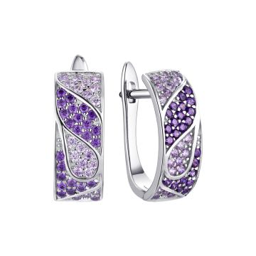 Серьги из серебра с фианитом Rio