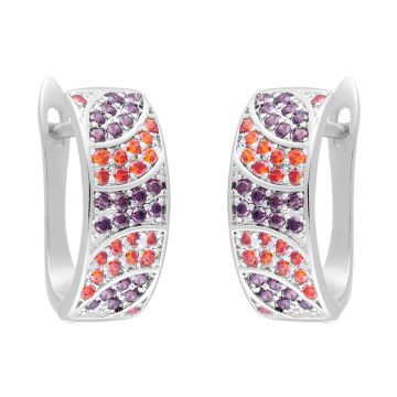 Серьги из серебра с фианитом Rio