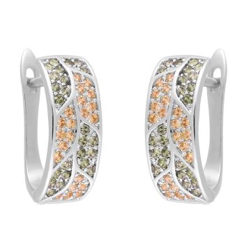 Серьги из серебра с фианитом Rio