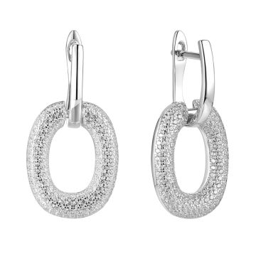 Серьги из серебра с фианитом Caviar