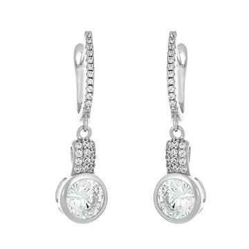 Серьги из серебра с фианитом Classic