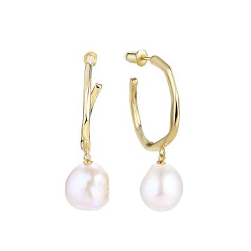 Серьги из серебра с позолотой Baroque Pearl