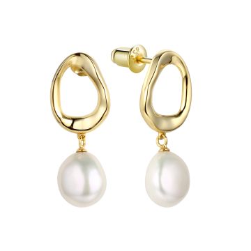 Серьги из серебра с позолотой Baroque Pearl