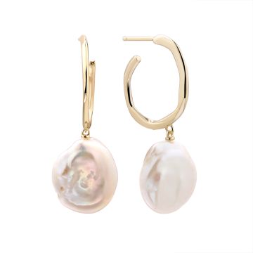 Серьги из серебра с позолотой Baroque Pearl