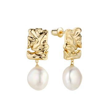 Серьги из серебра с позолотой Baroque Pearl