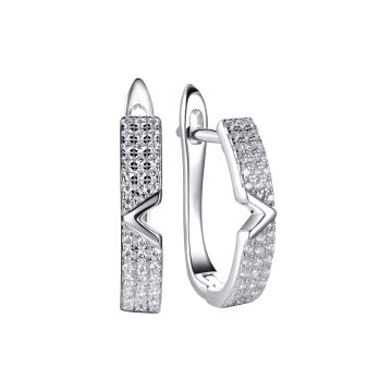 Серьги из серебра с фианитом Spark Line