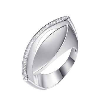 Кольцо из серебра с фианитом Geometry