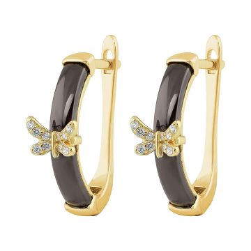 Серьги из серебра с позолотой Ceramic