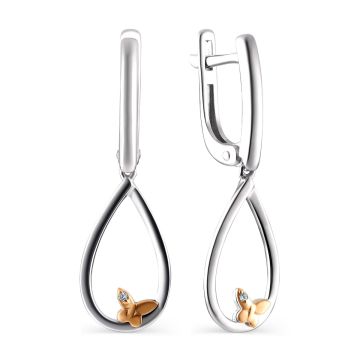 Серьги из серебра с бриллиантами