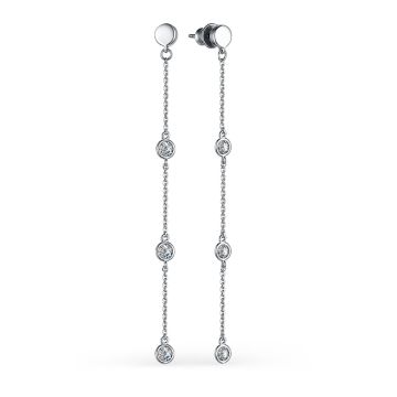 Серьги из серебра с фианитами Premium Quality