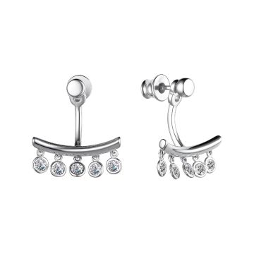 Серьги из серебра с фианитами Premium Quality