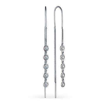 Серьги из серебра с фианитами Premium Quality
