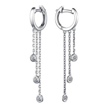 Серьги из серебра с фианитами Premium Quality