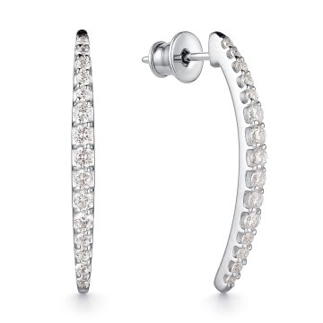 Серьги из серебра с фианитами