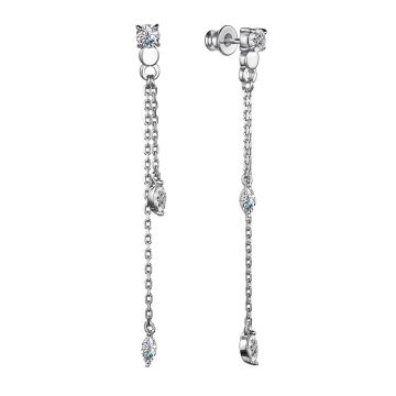 Серьги из серебра с фианитами