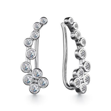 Серьги из серебра с фианитами