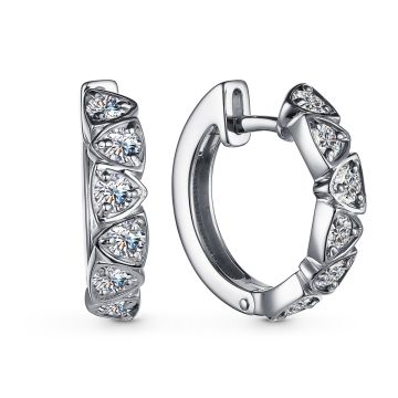Серьги из серебра с фианитами
