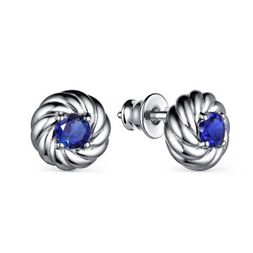Серьги из серебра с сапфиром