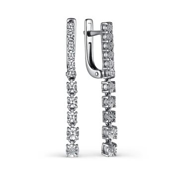 Серьги из серебра с бриллиантами