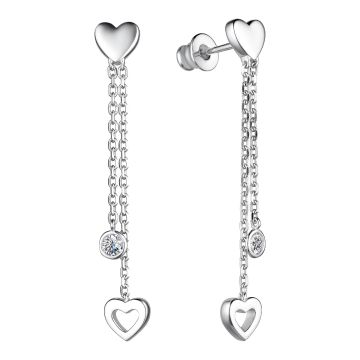 Серьги-пусеты из серебра с фианитами Premium Quality