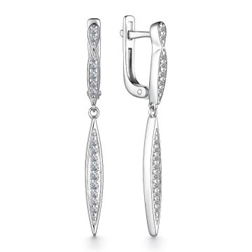Серьги из серебра с фианитами
