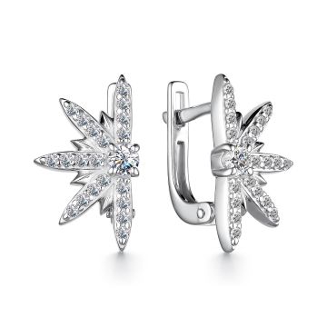 Серьги из серебра с фианитами