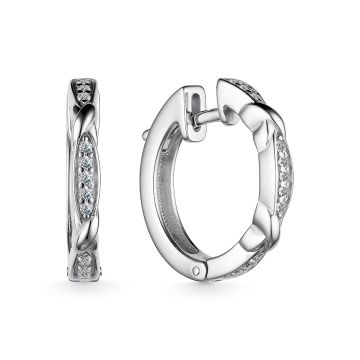 Серьги из серебра с фианитами