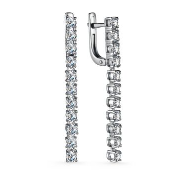 Серьги из серебра с фианитами