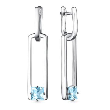 Серьги из серебра с топазом Sky Blue