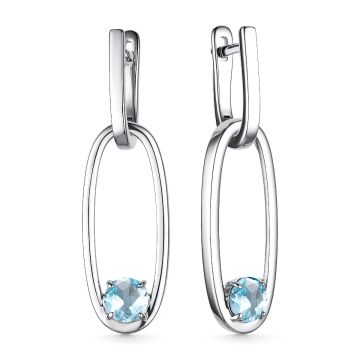 Серьги из серебра с топазом Sky Blue