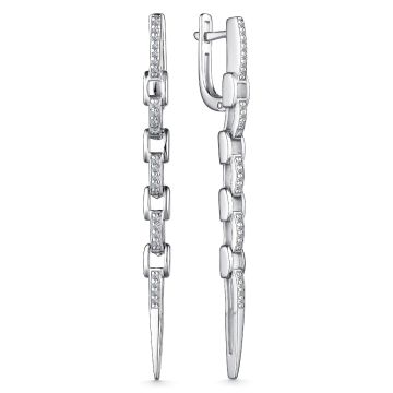 Серьги из серебра с фианитами