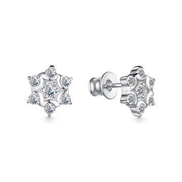 Серьги из серебра с фианитами