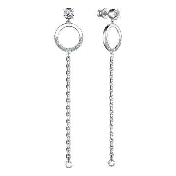 Серьги из серебра с фианитами