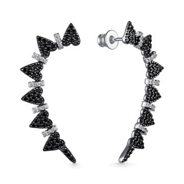 Серьги из серебра с фианитами