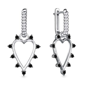 Серьги из серебра с фианитами