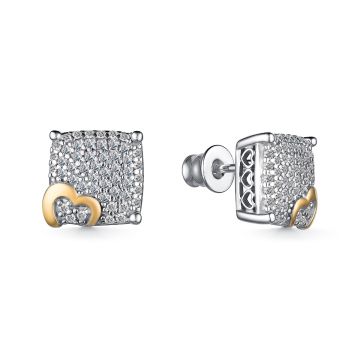 Серьги из серебра с фианитами
