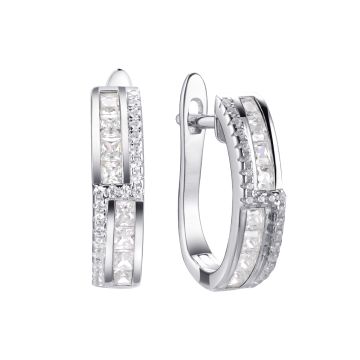 Серьги из серебра с фианитом Spark Line