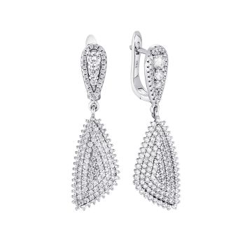 Серьги из серебра с фианитом Caviar
