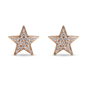Серьги-пусеты из серебра с позолотой Stars
