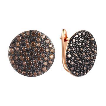 Серьги из серебра с позолотой Brown