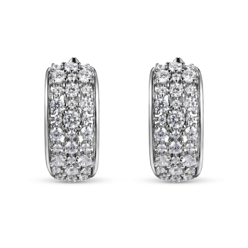 Серьги из серебра с фианитом Caviar