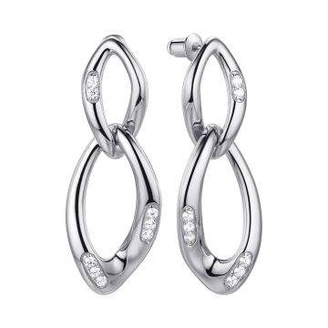 Серьги из серебра с фианитом Chain