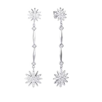Серьги из серебра с фианитом Stars